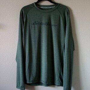 Eddie Bauer Men’s Green UPF 40 Quick-Dry Long Sleeve Rashguard T-Shirt